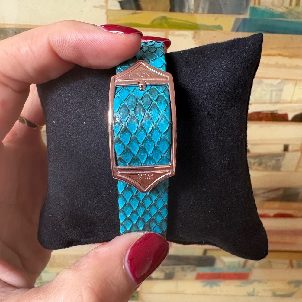 Sting Hd Turquoise Python Bracelet With Rose Gold… - image 3
